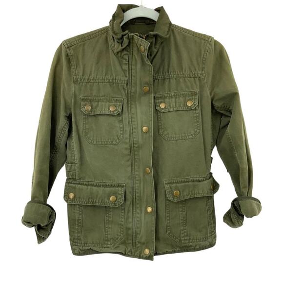 Kut From The Kloth 100% Cotton Green Military Full Zip Jacket Size Small - Picture 6 of 6